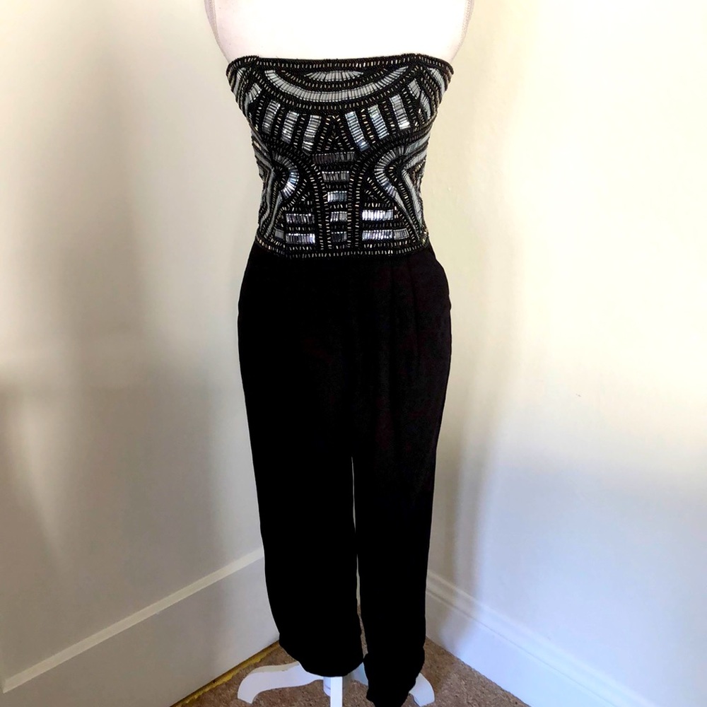 Parker Strapless Black and White Jumpsuit